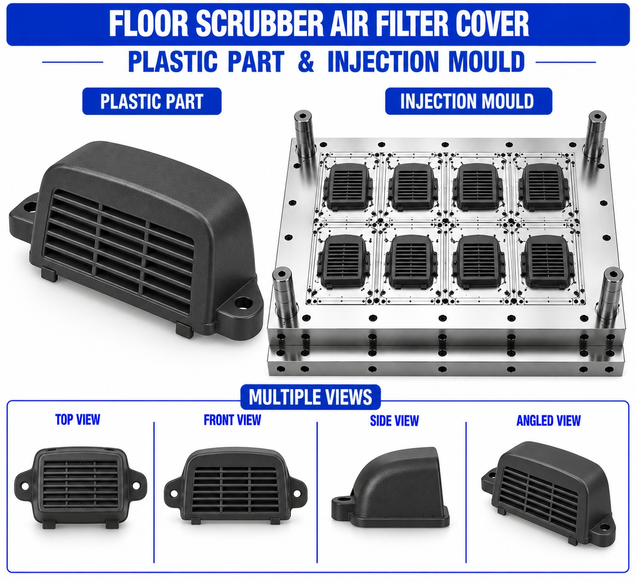 Floor Scrubber Plastic Air Filter Cover Mould and Moulding Service